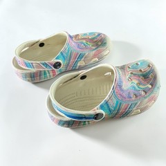 Crocs Cassic Slip on Clog Kids Rainbow Swirl Youth Size J2