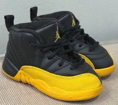Nike Air Jordan 12 TD Retro University Gold Black 850000-070 Toddler Shoes 7C