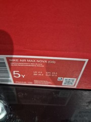 Nike Air Max Nova (GS) White/Red/Black Mesh Low Top Sneakers Size 5Y FN4446-100