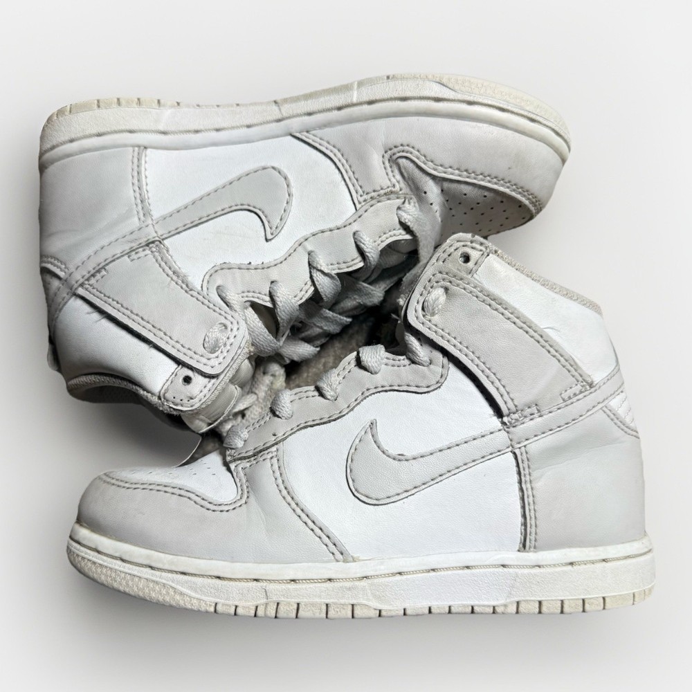 Nike Dunk High Retro White Vast Grey Toddler Kids 11C DD2314-101 GUC Grey White