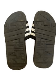 Adidas Black And White Adjustable Spike Slides Sandals Big Kids Size 4
