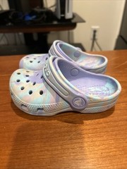Crocs Classic Marbled Clog Kid’s Size C8 Purple /Pink/Blue Tye Dye