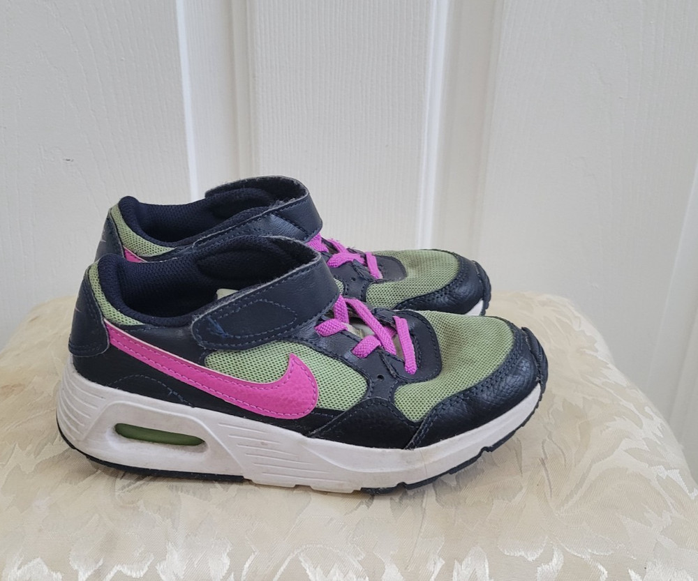 Nike Air Max SC Black Pink Lime White CZ5356-300 Youth Shoes Size 13.5C