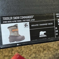 SOREL Toddler Snow Commander Waterproof Insulated Boots Size 5 Stone Green