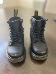 Dr. Doc Martens 1460 T Side Zip Boot Toddler UK 7 US 8 EU 24 Black Combat Kids