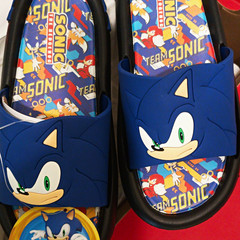 Sonic the Hedgehog Unisex Kids Slide Sandals Size 4 M Blue/Black Sonic