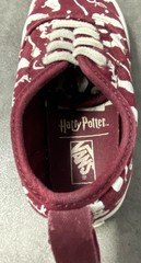 VANS x HARRY POTTER Authentic Elastic Maroon & White Toddler Slip On Sz 8.5