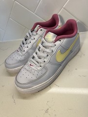 Nike Air Force 1 Size 5y Light Blue Yellow Pink Rare Colorway