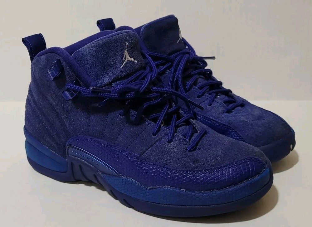 Nike Air Jordan 12 Retro Deep Royal Blue Suede 153265-400 Youth 4Y LEGIT CHECKED