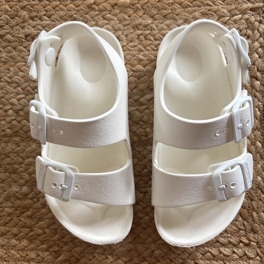 Birkenstock Arizona White Sandals with Back Strap Size 27