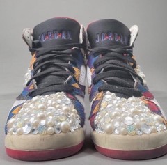 Retro Customized Nike Air Jordan 7 Nothing But Net Sweater Sz4.5Y 304774-142