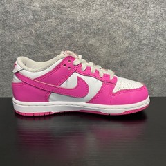 Nike Dunk Low Sneakers Big Kids Size 1Y EU 32 Pink White Leather Shoe FB9108-102