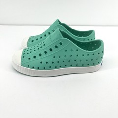 Native Jefferson Kids Fresco Green Shell White Slip On Water Shoes Sneakers C11