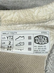 Hey Dude Wally Youth Kids Size 2 Steel Grey Slip On Shoes Comfort Walking Loafer