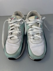 Nike Air Max 90 White Green & Teal Trainers. Big Kids Size 3Y Sneakers Shoes