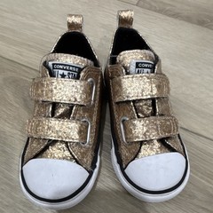 Converse Chuck Taylor All Star Kids Gold Glitter Hook & Loop Low Top US 7