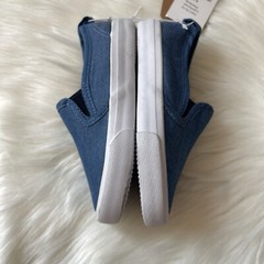 Cotton On Kids Lux Runner Chambray Denim Unisex Slip On U.S 10-11 Shoes