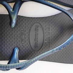 Kids Havaianas Navy Blue Flip Flop Sandal Size 35-36 With Adjustable Strap