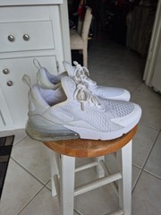 Nike Air Max 270 White Metallic Silver (GS) Shoes 943345-103 Youth Sz 7Y