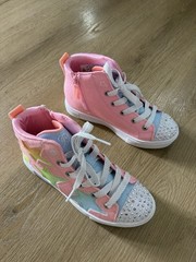 Skechers Twinkle Toes Light-Up High Top Sneakers US 3 Pink/Blue Stars Lace