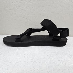 Teva Original Universal Kids Sz 3 Black Hook And Loop Youth Sandals