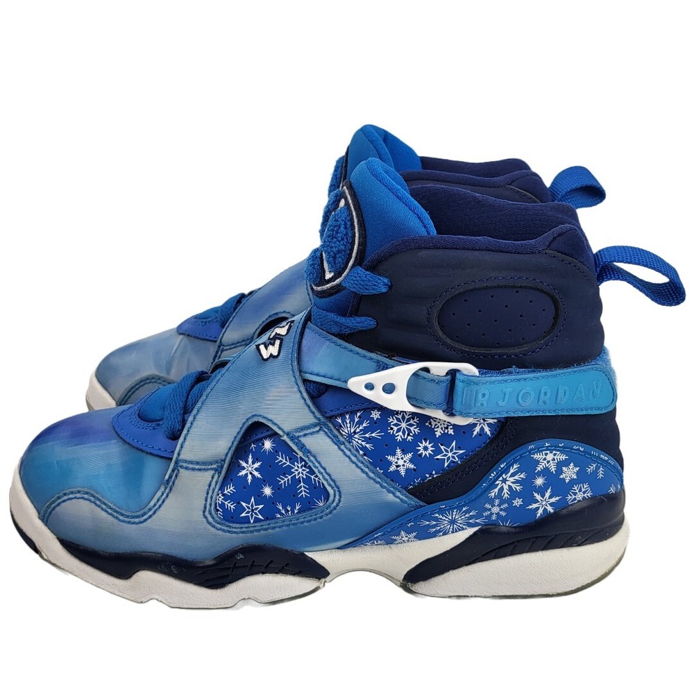 Nike Air Jordan 8 Retro Cobalt Blue Winter Snowflake White Size 4.5Y 305368 400
