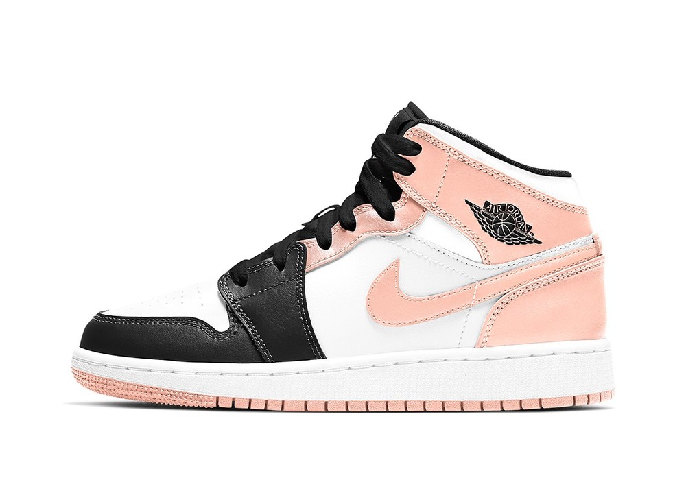 Big Kid’s Jordan 1 Mid White/Arctic Orange-Black (554725 133) – 6.5