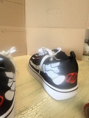 Heelys Pro 20 Print Skeleton X-Ray Skate Shoes Y6 Black White ABEC 5
