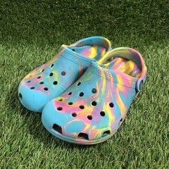 Crocs Kids Size C13 Marble Tie Dye Classic Style Aqua Pink Yellow *READ