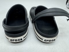 DAMAGED Crocs Crocband Clogs Junior Black Slip-On Round Toe Comfort – J3