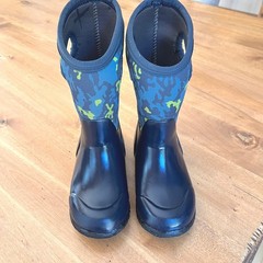 Bogs York Neo Camo Waterproof Insulated Boots Kids Size 12 Blue Green 72736-460