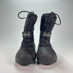 SOREL Flurry Black City Grey Waterproof Winter Boots NC1965-016 Kids Size 10