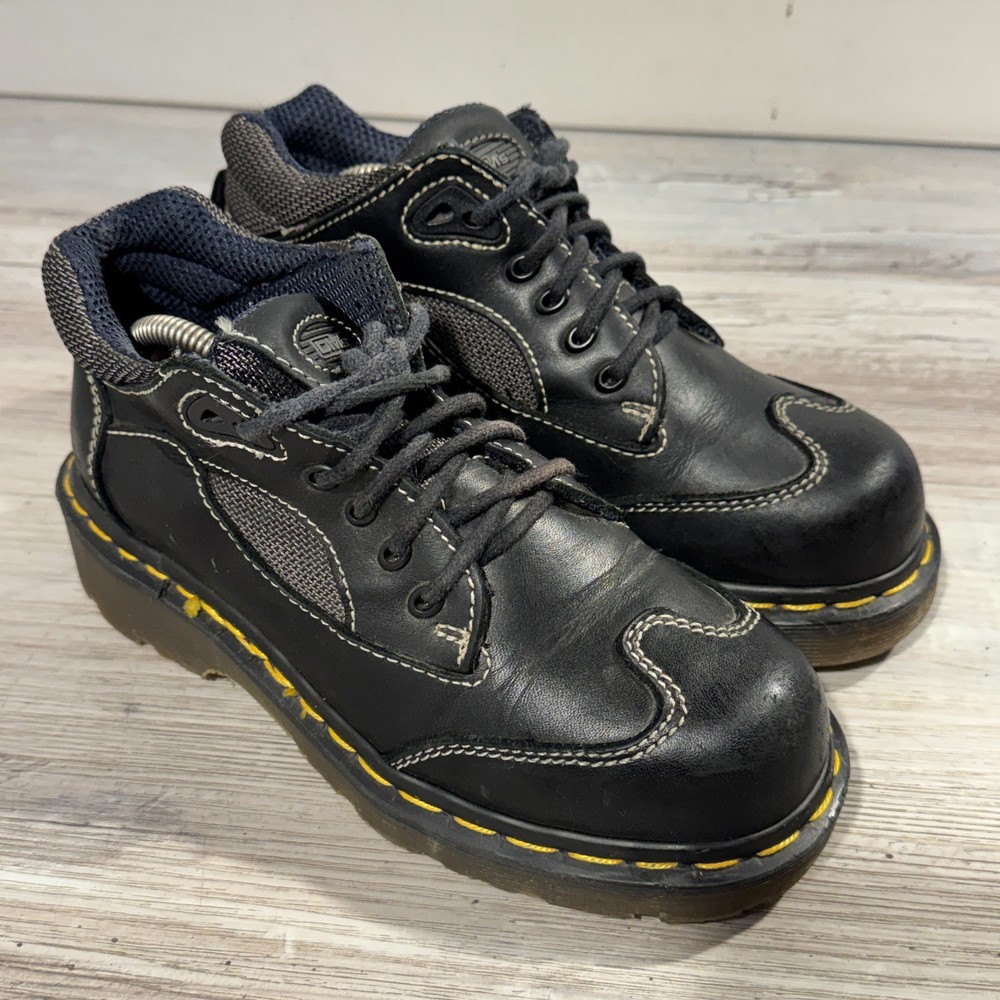 DR. MARTENS Docs DM’s Chunky Leather Lace Up Boot Shoes Kids Size UK 4 ENGLAND