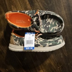 Eddie Bauer Liam Camo Unisex Kids Boat Shoes Camouflage Canvas Size 2M
