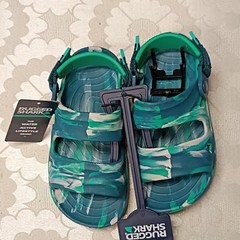 Rugged Shark BYB RS Sandal Teal White Unisex Kids Size 13 Washable Floatable