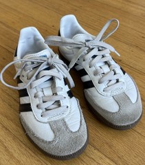 Adidas Samba OG Size 11K White Black Gum Athletic Leather Shoes Sneakers