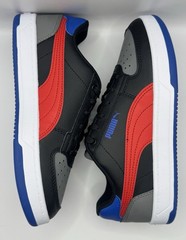PUMA Caven 2.0 JR. Black/Red/Grey Lace Up Youth Boys Sneakers Shoes (393837-55)