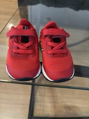 New Balance 455 Kids Hook & Loop Sneakers US 4W Red/White/Black Mesh