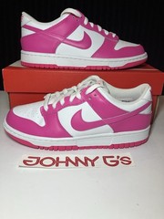 Nike Dunk Low White Pink Laser Fuchsia Sneaker SIZE 6Y FB9109-102 NEW