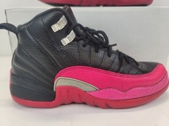 Womens Jordan 12 Retro GS Deadly Pink Black 510815-026 Jumpman Two 3 EUC Size 6y