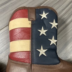 Durango 8″ Square Toe Patriotic Western Flag Boots BT245 Kids/Men US 7M UK 6