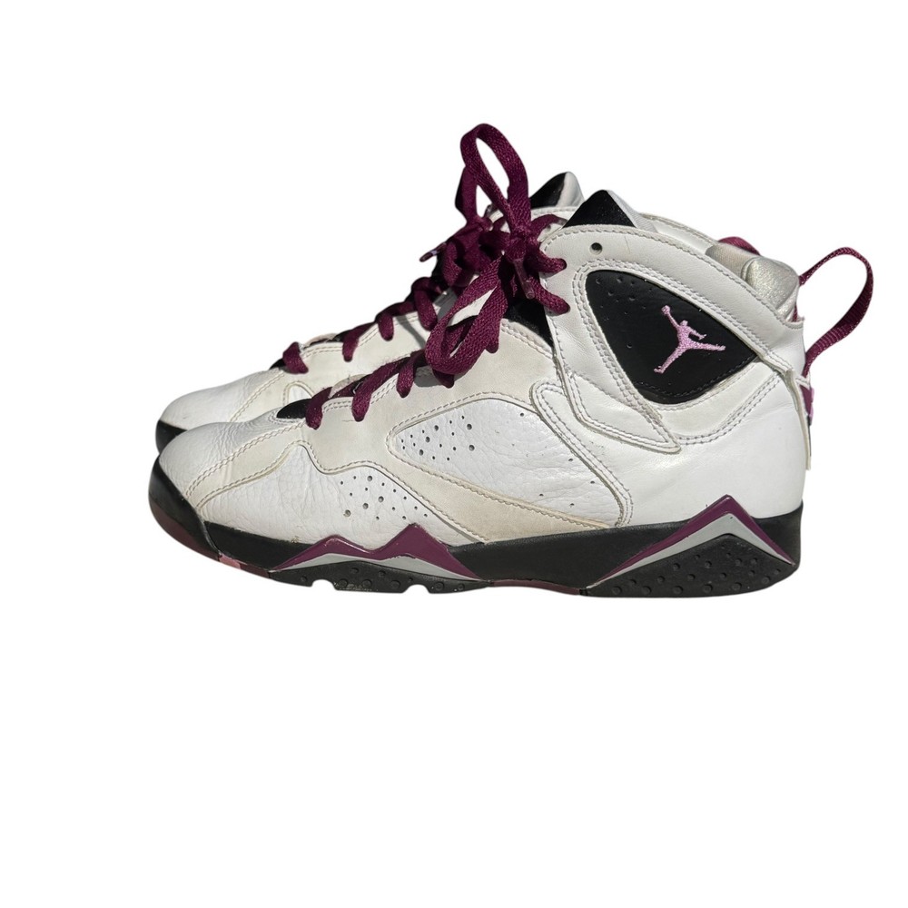 Jordan 7 Retro Air Jordan High Top Sneakers White Purple Black Unisex Kids 6.5Y