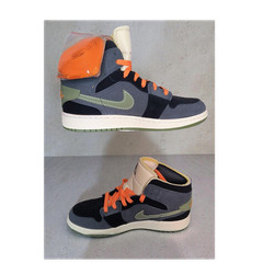Jordan Air Jordan 1 Mid SE Craft Sneakers Gray Black Green Orange 6.5Y FD5847