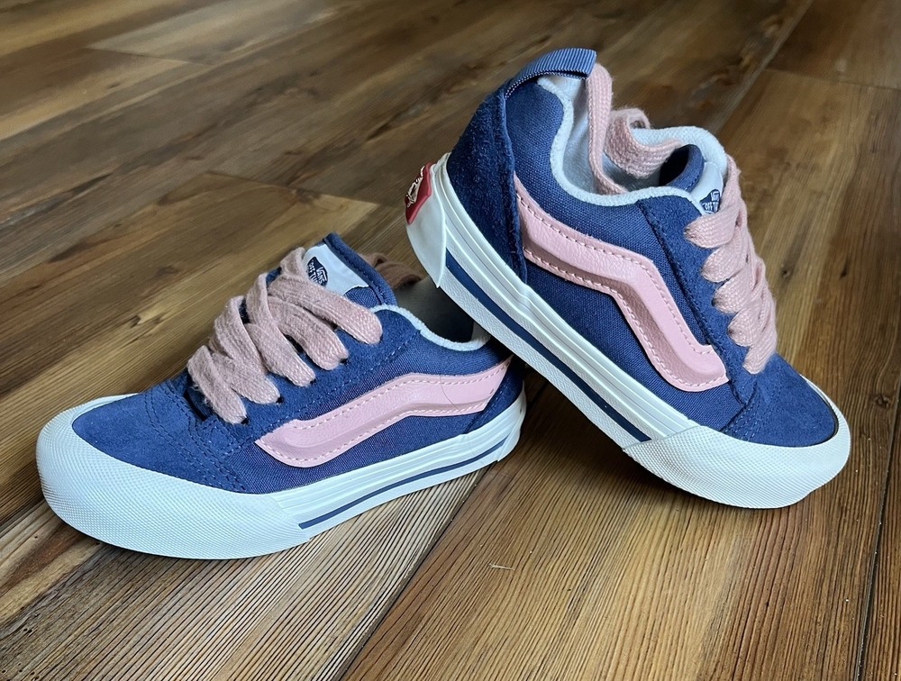 Vans Knu Skool Blue & Pink White Sneakers Low-Top Shoes Size 11