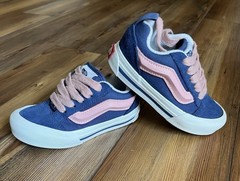 Vans Knu Skool Blue & Pink White Sneakers Low-Top Shoes Size 11