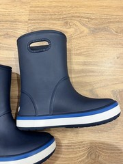 Blue Kids Crocs Pull Up Waterproof Rain Boots Youth Size US11 AUS11 kids Handles