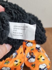 2T-4T Snoopy Halloween Slippers Plush Booties W/ Grips Peanuts Toddler