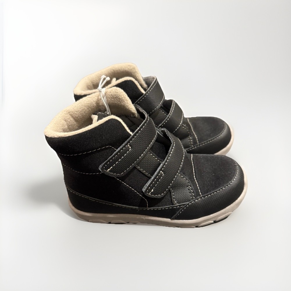 See Kai Run Basics Bootie Black Hook & Loop Kids Size 12