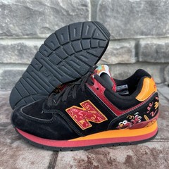 NEW BALANCE 574 Kids Size 2.5 Shoes ELMO Sesame Street BLACK Tickle Me