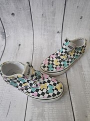 Kids Vans Size 1 Multicolor Butterfly Checkers